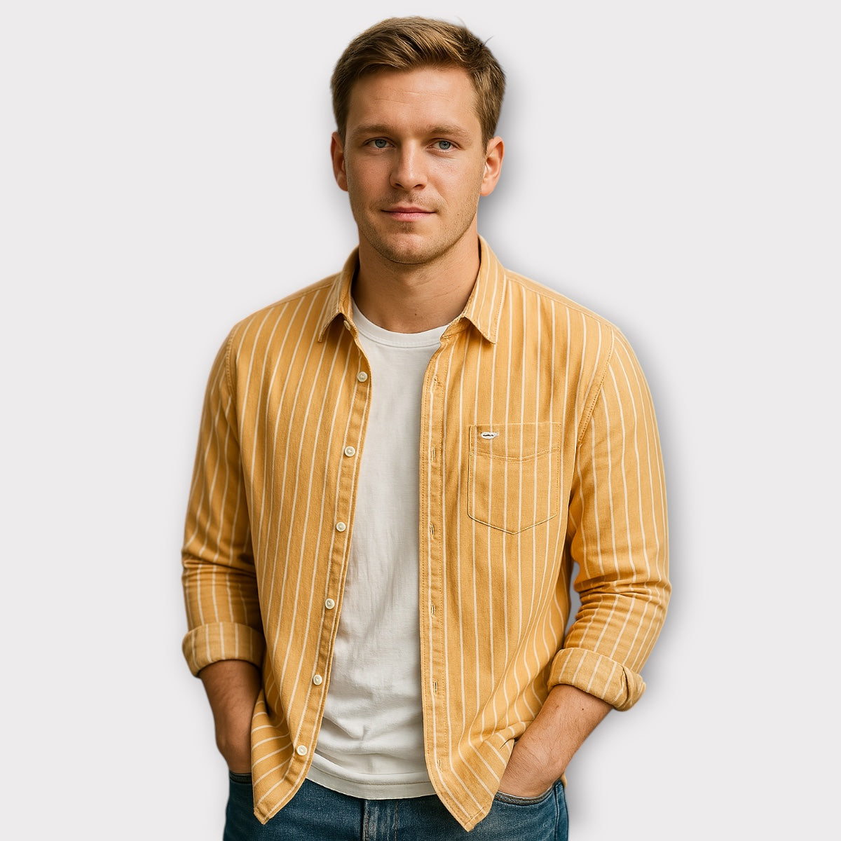 Eero | Raidallinen Kauluspaita