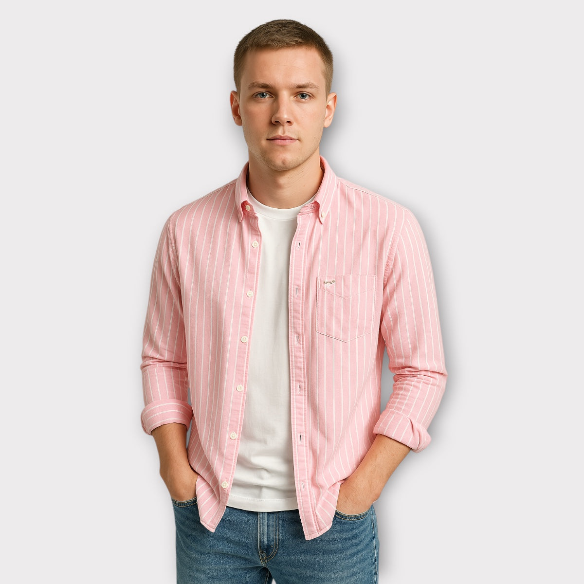 Eero | Raidallinen Kauluspaita